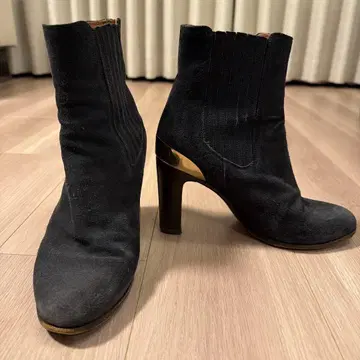 네이비 스웨이드 숏부츠