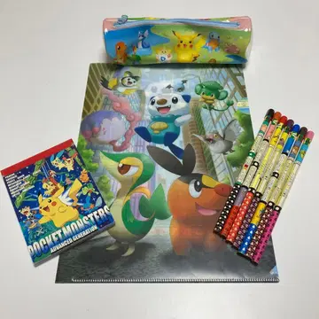 포켓몬 A4 클리어 파일 연필 7자루 펜 케이스 메모장 포켓몬 센터