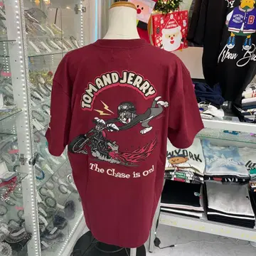 (30) TOM AND JERRY 버건디 T셔츠