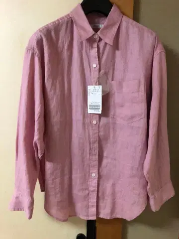 택 포함 새상품 저널 스탠다드 릴리움 린넨 핑크 긴팔 셔츠