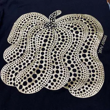 쿠사마 야요이 호박 티셔츠 유니클로 남성용 XL 반팔 블랙 골드