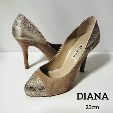 [ 레어 ] DIANA 다이애나 글리터 콤비 펌프스 9cm 힐