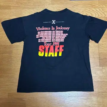 XJAPAN 1991년 STAFF T셔츠 밴딩T