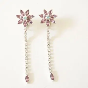 스와로브스키 플라워 롱 귀걸이
