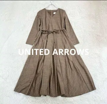 새상품급 유나이티드 애로우즈 UWSC 윈도페인 패턴 A라인 롱 원피스