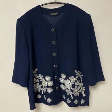 디아 트리코 네이비 노카라 수트