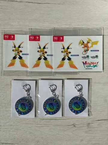 [ 복수 세트 ] 포켓몬 키스톤풍 키링 M차원 라이츄 스티커