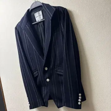 새상품급 BUFFALO BOBS 테일러드 자켓 스트라이프 네이비