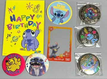 디즈니 스토어 영화 스티치 곰돌이 푸 캔뱃지 엽서