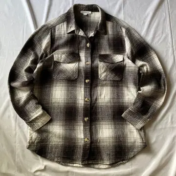 00년대 체크 플란넬 셔츠 블랙 화이트 그런지 Y2K 헤이세이 구제 의류
