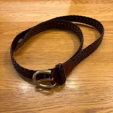 브라운 뜨개질 가죽 벨트