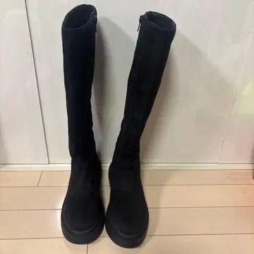 블랙 스웨이드 롱 부츠 37