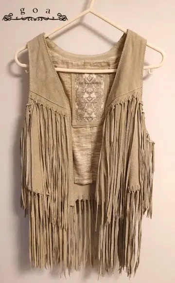 goa 고아 프린지 돈피 스웨이드 베스트 자켓