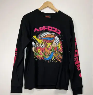 빅쿠리맨 헤드 로코코 롱티 프린트 자수 블랙 L 사이즈