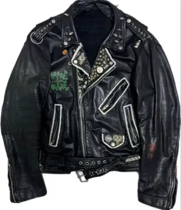 펑크 패션 가죽 자켓 그런지 리메이크 스터드