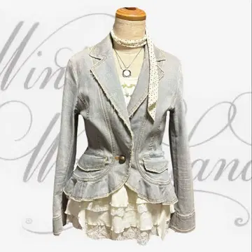 위시코어 페어리 그런지 00s 프릴 데님 자켓