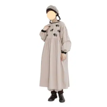 하자품* Samansa Mos2 SM2 리사이클 코튼 자수 원피스