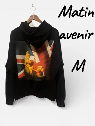 Matin Avenir 영국 국기 디자인 블랙 후드티 M