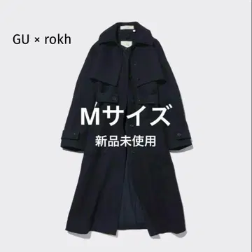 [ 새상품 ] GU x rokh 지유 로크 2피스 코트 네이비 M 사이즈