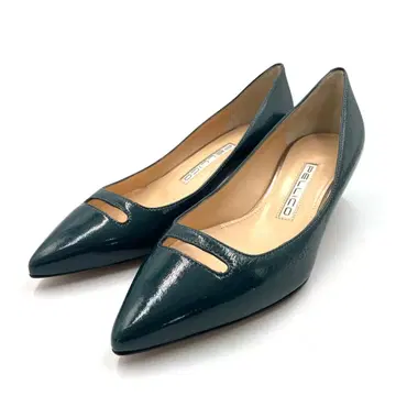 [ 미사용품 ] PELLICO 펠리코 펌프스 에나멜 다크 그린 34