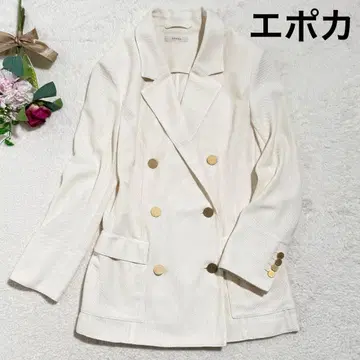 새상품급 에포카 페이퍼 블렌드 크로스 더블 브레스트 자켓 골드 버튼