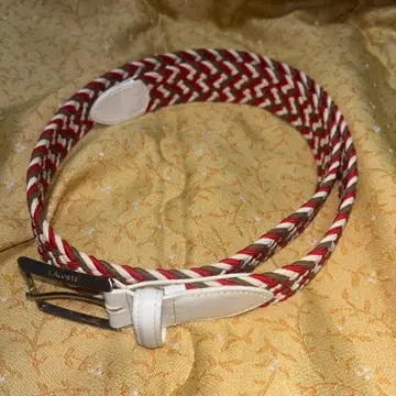 LACOSTE 웨빙 벨트 빨흰 브라운