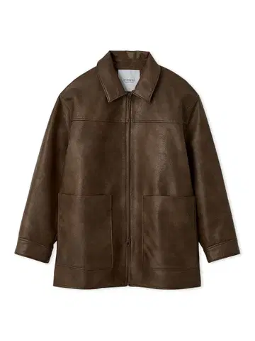 emmi 인조 가죽 더블 지퍼 블루종