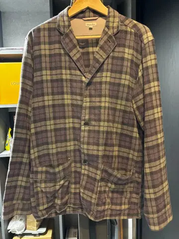 스티븐 앨런 체크 무늬 테일러드 자켓 L