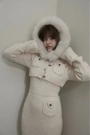 나라 후디 세트 드레스 앤드메리 새상품 아이보리