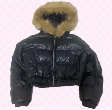 짧은 기장 퍼 다운 블랙 y2k 그런지 헤이세이