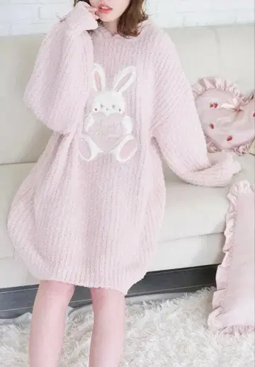 슈슈에뜨 토끼 귀 마쉬멜로우 원피스 토끼 룸웨어 리즈리사