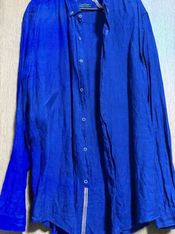 ZARA MAN 파랑 린넨 슬림핏 셔츠