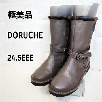 돌체 소가죽 더블 지퍼 2WAY 미들 기장 퍼 부츠 블랙