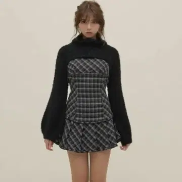 정가 이하! andmary Lulu check set mini dre