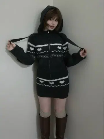 andmary Heart knit set up