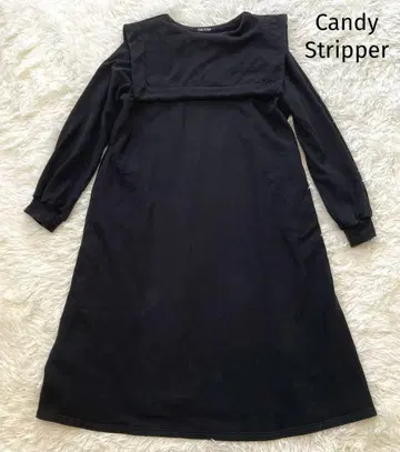 Candy Stripper 롱 원피스 세일러 카라 긴팔 블랙