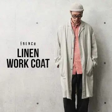 복각 프렌치 워크 타입 린넨 코트 프랑스군 WAIPER 와이퍼