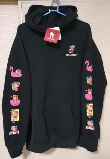 아베일 일광화상 키티 긴팔 후드티 블랙 L 사이즈