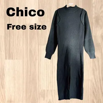 [ 새상품급 ] Chico 블랙 니트 원피스 프리 사이즈