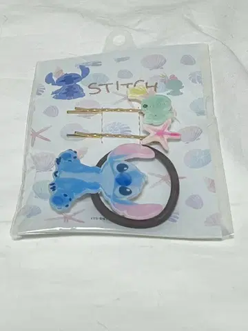 익명 배송/디즈니 스티치 머리끈&헤어핀 쉘 패턴