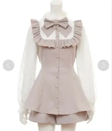 [ 택 교체용 버튼 포함 ] 시크릿 허니 레이스 소매 프릴 요크 셋업