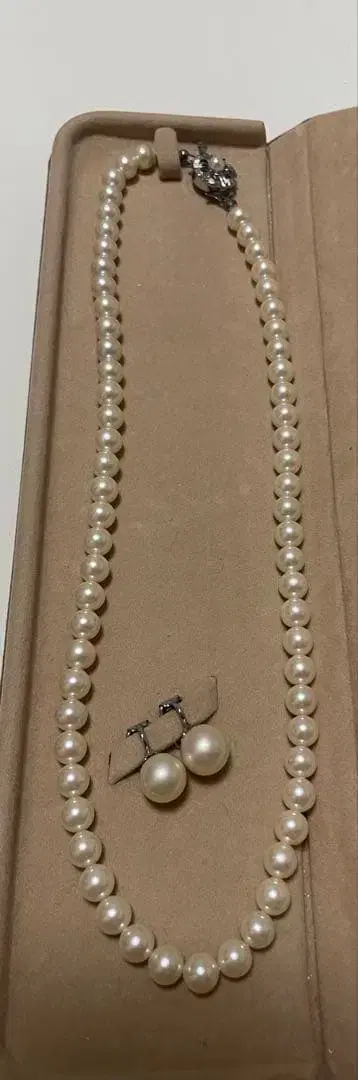 진주 목걸이 귀걸이 세트