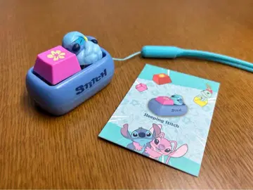 디즈니 스티치 키보드 캡 키링 잘자 스티치