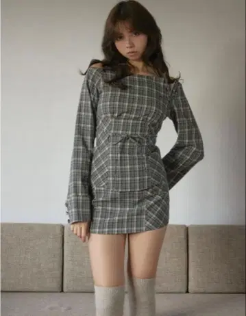 andmary Adel 체크 세트업