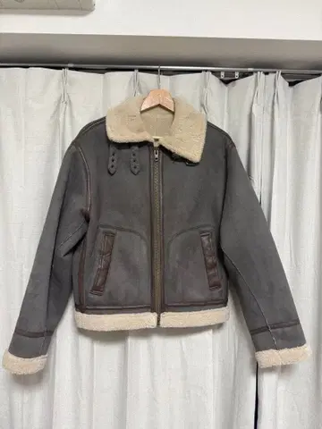 SLY 무스탕 코트 그레이 카라 부착