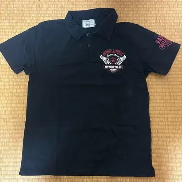 Vanson Leathers 블랙 피케 셔츠