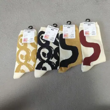 유니클로 히트텍 양말 4족 세트 마리메꼬 Marimekko