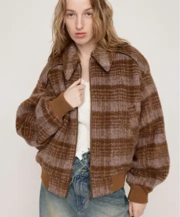 SLY 샤기 체크 블루종 SHAGGY CHECK BZ