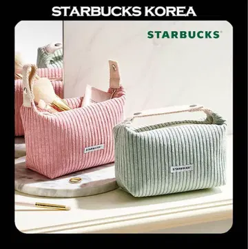 [한국 한정판] STARBUCKS 스타벅스 코듀로이 핑크 파우치