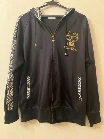 레어 희귀 키티 갸루 제브라 패턴 후드티 헤이세이 갸루 y2k 블랙 골드